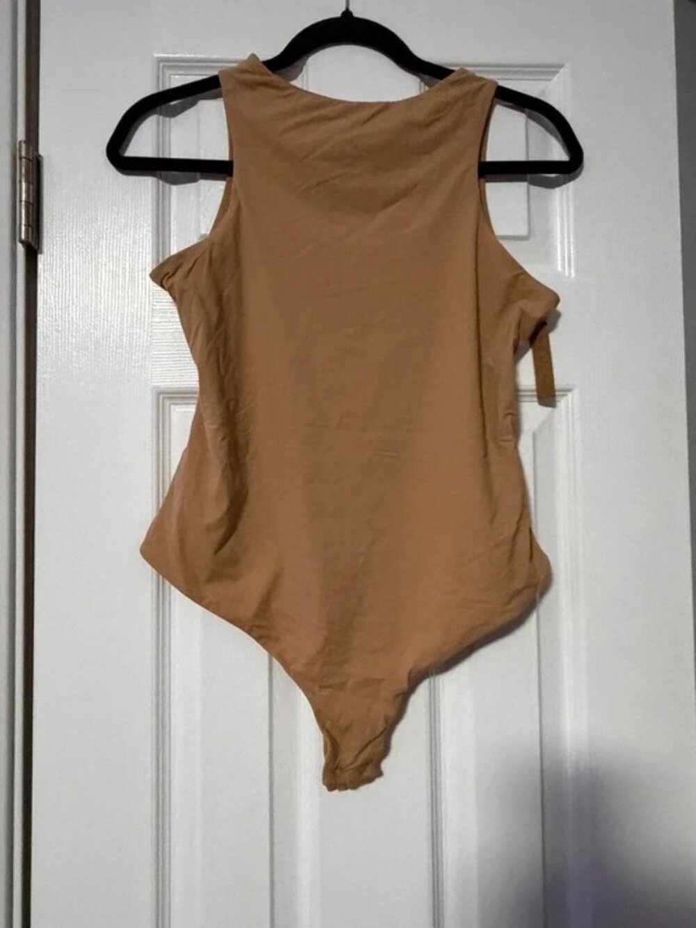 SKIMS Fits Everybody High Neck Thong Bodysuit Ochre Size 2X NWT